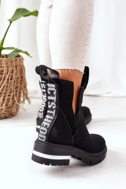 Ocieplane Botki Sztyblety Z Suwakiem Czarne My Way