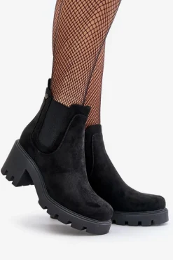 Ocieplane Botki Sztyblety Na Zamek Czarne Arlethia
