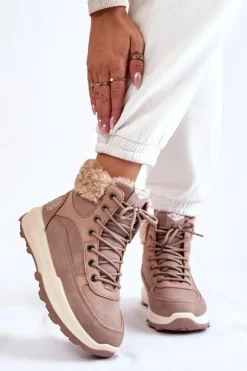 Ocieplane Botki Trapery Lee Cooper LCJ-22-44-1363 Różowe