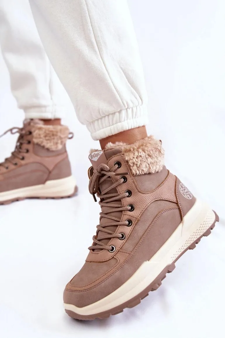 Ocieplane Botki Trapery Lee Cooper LCJ-22-44-1363 Różowe