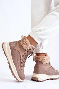 Ocieplane Botki Trapery Lee Cooper LCJ-22-44-1363 Różowe