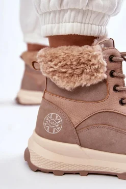 Ocieplane Botki Trapery Lee Cooper LCJ-22-44-1363 Różowe