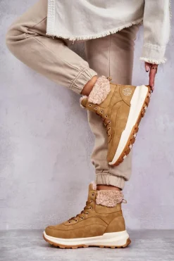 Ocieplane Botki Trapery Lee Cooper LCJ-22-44-1361L Beżowe