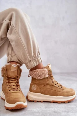 Ocieplane Botki Trapery Lee Cooper LCJ-22-44-1361L Beżowe