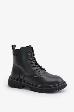 Ocieplane Botki Workery Damskie Big Star OO274A126 Czarne