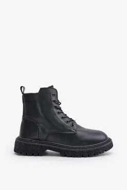 Ocieplane Botki Workery Damskie Big Star OO274A126 Czarne