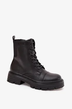 Ocieplane Botki Workery Damskie Big Star OO274140 Czarne