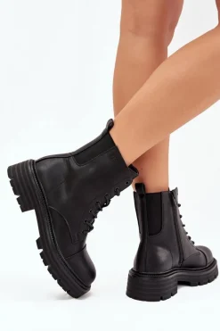 Ocieplane Botki Workery Damskie Big Star OO274140 Czarne