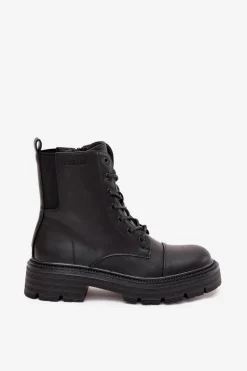 Ocieplane Botki Workery Damskie Big Star OO274140 Czarne