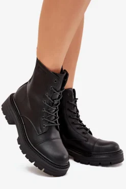 Ocieplane Botki Workery Damskie Big Star OO274140 Czarne