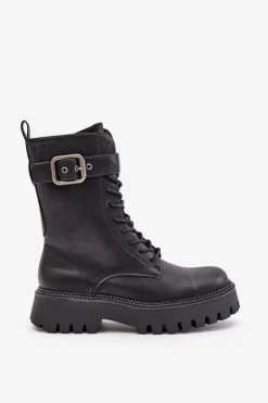 Ocieplane Botki Workery Z Klamrą Big Star OO274137 Czarne