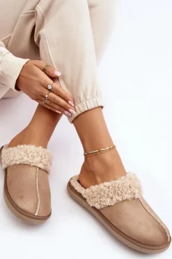 Ocieplane Kapcie Damskie Inblu EK000010 Beżowe