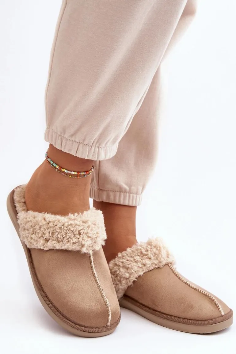 Ocieplane Kapcie Damskie Inblu EK000010 Beżowe