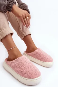 Ocieplane Kapcie Na Grubej Podeszwie Różowe Big Star MM274131