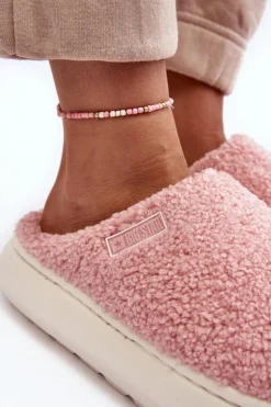 Ocieplane Kapcie Na Grubej Podeszwie Różowe Big Star MM274131
