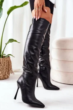 Ocieplane Kozaki Na Szpilce Czarne Dionne