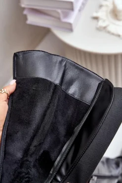 Ocieplane Kozaki Przed Kolano Z Klamrą Na Zamek Czarne Seavella