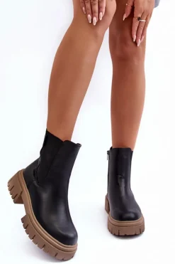 Ocieplane Masywne Botki Sztyblety Big Star MM274606 Czarne