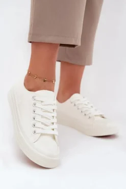 Ocieplane Niskie Trampki Damskie Big Star OO274927 Białe