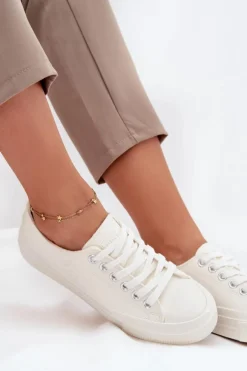 Ocieplane Niskie Trampki Damskie Big Star OO274927 Białe