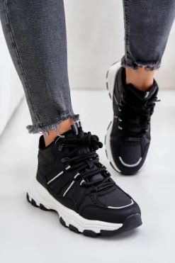 Ocieplane Sneakersy Damskie Big Star OO274A160 Czarne