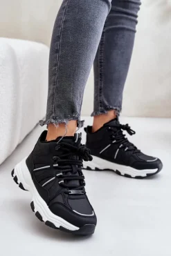 Ocieplane Sneakersy Damskie Big Star OO274A160 Czarne