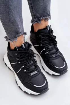 Ocieplane Sneakersy Damskie Big Star OO274A160 Czarne