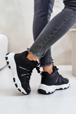 Ocieplane Sneakersy Damskie Big Star OO274A160 Czarne