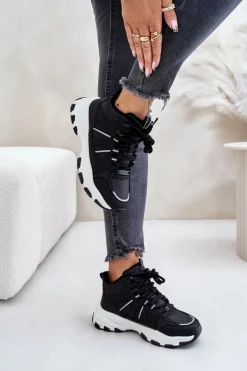 Ocieplane Sneakersy Damskie Big Star OO274A160 Czarne