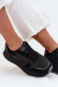 Ocieplane Sneakersy Damskie Na Platformie Big Star SS274007 HI-POLY SYSTEM Czarne