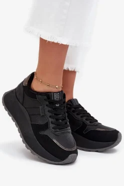 Ocieplane Sneakersy Damskie Na Platformie Big Star SS274007 HI-POLY SYSTEM Czarne