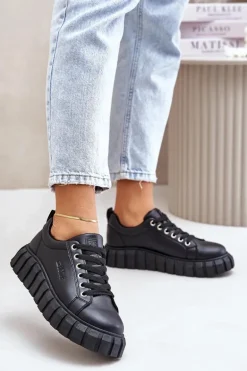 Ocieplane Sneakersy Damskie Big Star MM274617 Czarne