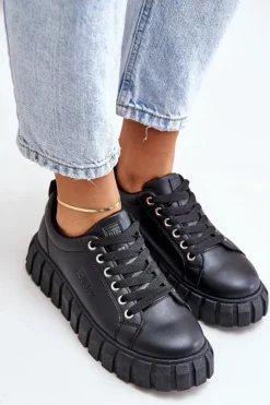 Ocieplane Sneakersy Damskie Big Star MM274617 Czarne