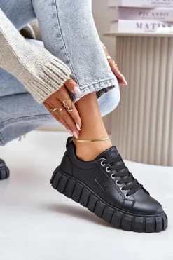 Ocieplane Sneakersy Damskie Big Star MM274617 Czarne