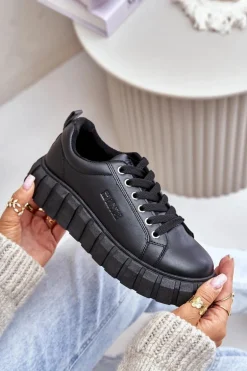 Ocieplane Sneakersy Damskie Big Star MM274617 Czarne