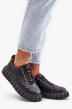 Ocieplane Sneakersy Damskie Big Star MM274617 Czarne