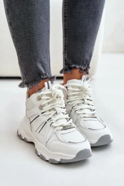 Ocieplane Sneakersy Damskie Big Star OO274A161 Białe