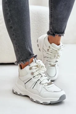 Ocieplane Sneakersy Damskie Big Star OO274A161 Białe