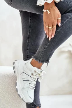 Ocieplane Sneakersy Damskie Big Star OO274A161 Białe