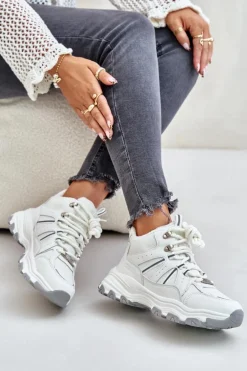 Ocieplane Sneakersy Damskie Big Star OO274A161 Białe