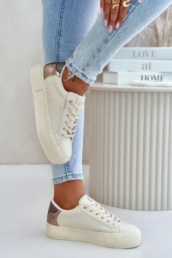 Ocieplane Trampki Damskie Na Platformie Big Star OO274A454 Beżowe