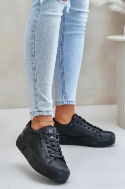 Ocieplane Trampki Damskie Na Platformie Big Star OO274A555 Czarne