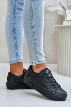 Ocieplane Trampki Damskie Na Platformie Big Star OO274A555 Czarne