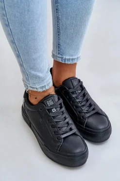 Ocieplane Trampki Damskie Na Platformie Big Star OO274A555 Czarne