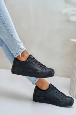 Ocieplane Trampki Damskie Na Platformie Big Star OO274A555 Czarne