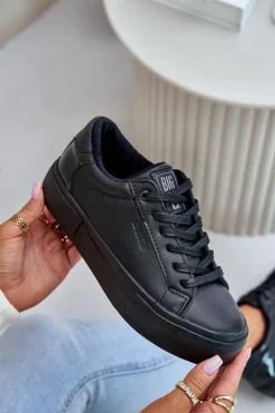 Ocieplane Trampki Damskie Na Platformie Big Star OO274A555 Czarne