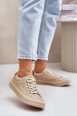 Ocieplane Trampki Damskie Big Star OO274A461 Beżowe