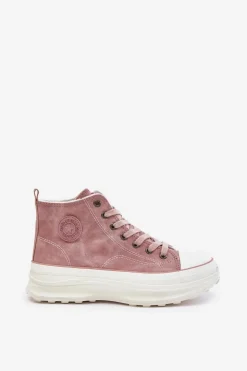 Ocieplane Trampki Damskie Na Platformie Big Star OO274071 Różowe
