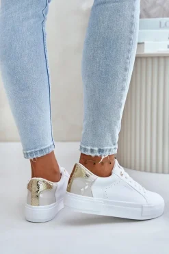 Ocieplane Trampki Damskie Na Platformie Big Star OO274A452 Białe