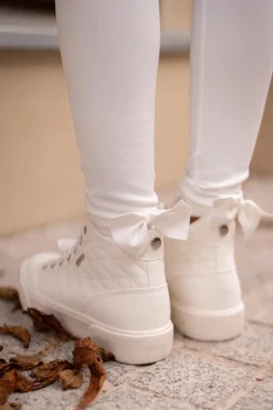 Ocieplane Trampki Damskie Z Przeszyciami Big Star OO274A479 Białe